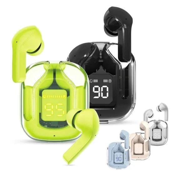 Wireless Transparent Earbuds with LED Display Case