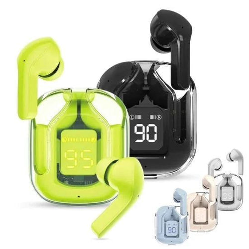 Wireless Transparent Earbuds with LED Display Case